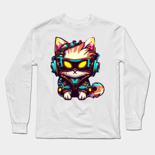 CyberCat 2077 - Made by AI Long Sleeve T-Shirt